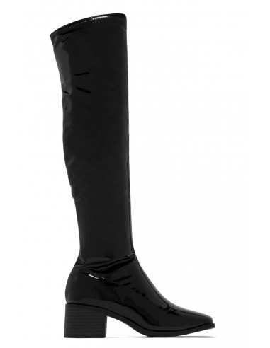 Carlene Over The Knee Boots - Black Pat ouvre sa boutique