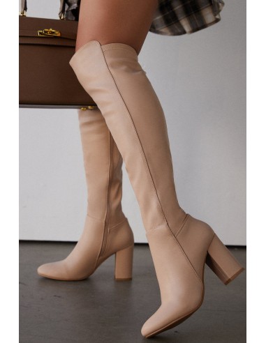 Colette Block Heel Boots - Nude le concept de la Pate a emporter 