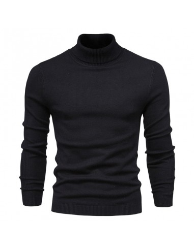 Pull Laine Col Roulé Homme Noir l'achat 