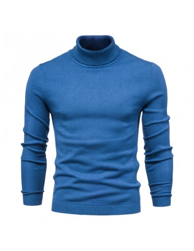 Pull Laine Col Roulé Homme Bleu de la marque