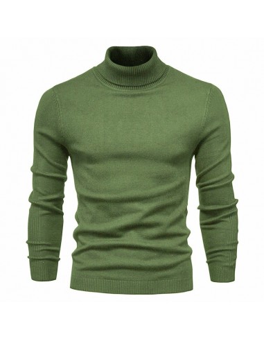 Pull Laine Col Roulé Homme Vert pour bénéficier 