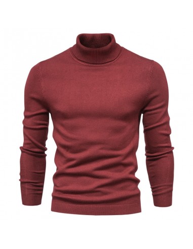 Pull Laine Col Roulé Homme Rouge les ligaments