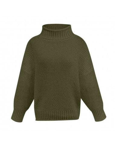 Pull Chaud Col Montant Femme Vert Foncé store