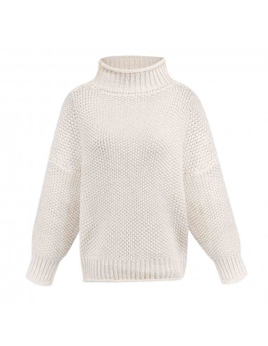 Pull Chaud Col Montant Femme Blanc en ligne des produits 