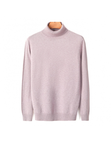 Col Roulé Homme Épais Rose soldes