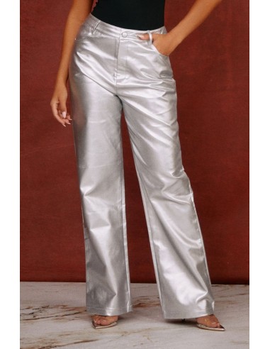 Keyli Metallic Straight Leg Pant - Silver plus qu'un jeu 