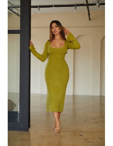 Andrea Long Sleeve Maxi Dress - Green vous aussi creer 