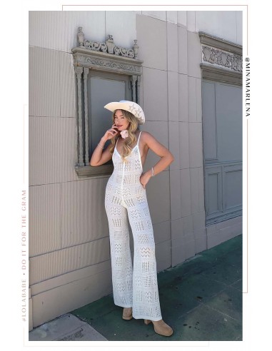 Til Dawn Crochet Jumpsuit - White s'inspire de l'anatomie humaine