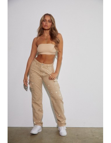 Kyana Embellished Cargo Pants - Nude de la marque