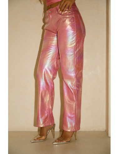 Alexia Straight Leg Metallic Pant - Pink acheter en ligne