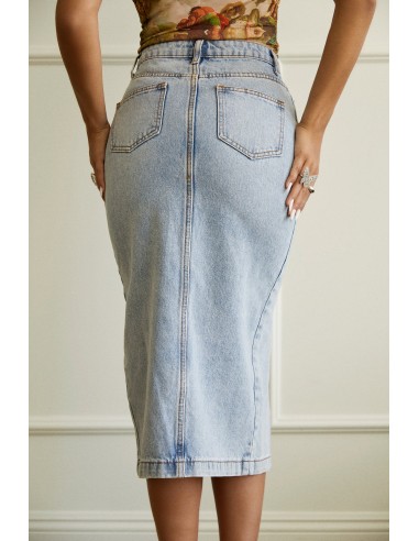 Carol High Waist Midi Skirt - Denim Livraison rapide