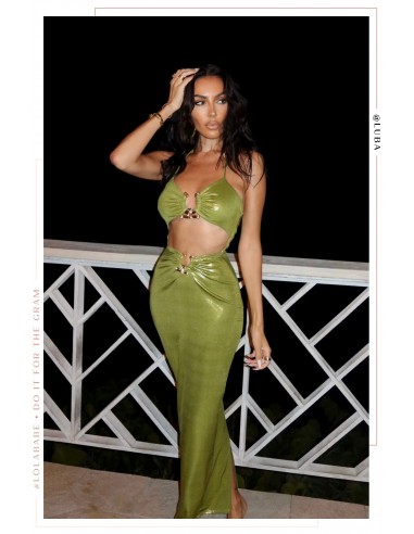 Syani Metallic Maxi Dress - Green Vous souhaitez 