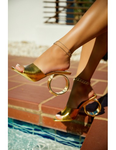 Naomi Sphere Heel Mules - Gold chez Cornerstreet bien 