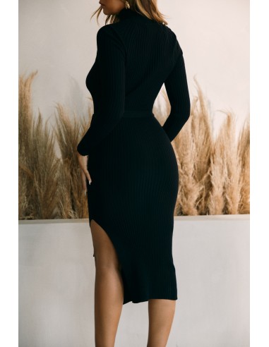 Janessa Turtle Neck Midi Dress - Black Amélioration de cerveau avec