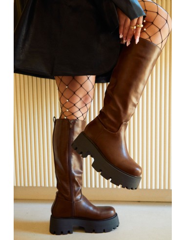 Jacquelyn Below The Knee Boots - Brown pas chere