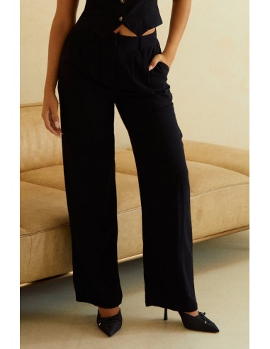 Ciandra Straight Leg Linen Pant - Black le des métaux précieux