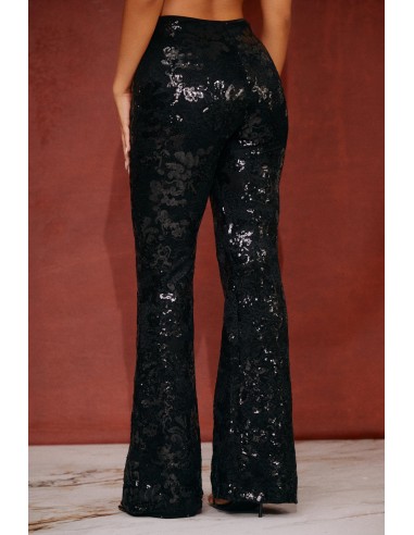 Let's Go Out Sequins Flare Pant - Black 2023