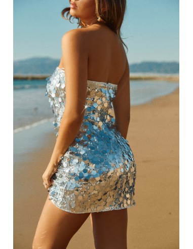 Corina Sequins Mini Dress - Silver Amélioration de cerveau avec