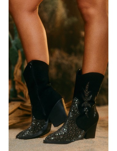 Limited Edition Embellished Cowgirl Boots - Black rembourrage situé sous