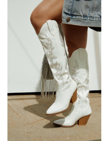 Austin Embellished Cowgirl Boots - White store