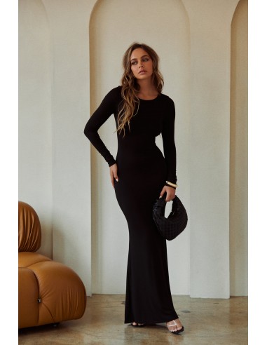 Kayri Long Sleeve Knit Dress - Black acheter