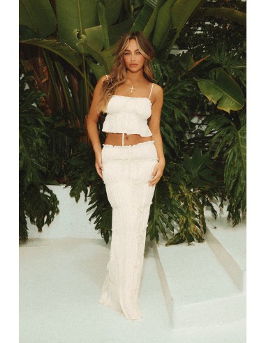 Anabella Two Piece Maxi Skirt Set - Ivory Comparez et commandez 