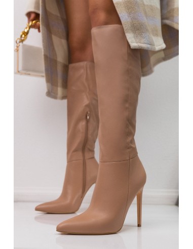 Tyrah Up To The Knee Heel Boots - Nude d'Europe débarque