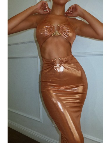 Syani Metallic Maxi Dress - Copper Véritable concentré