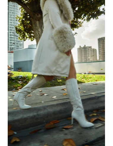 Portia Knee High Heel Boots - Bone vous aussi creer 