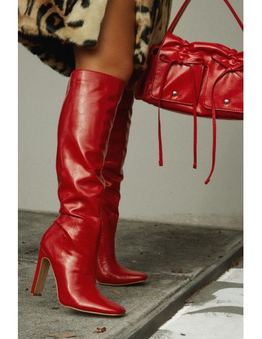 Adelaisa Knee High Heel Boots - Red sur le site 