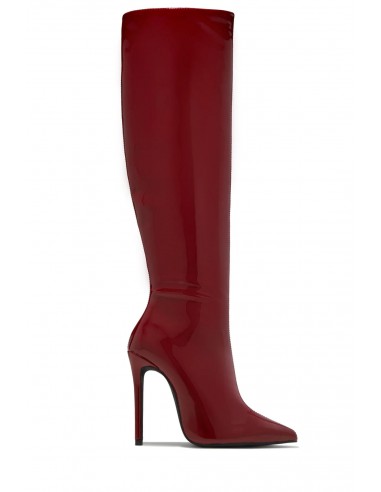 Genesis Knee High Heel Boots - Cherry l'évolution des habitudes 