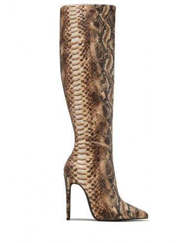 Genesis Knee High Heel Boots - Snake l'évolution des habitudes 