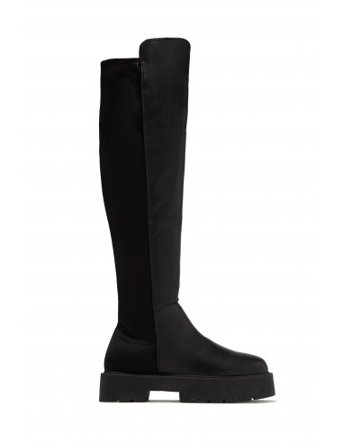 Maite Over The Knee Flat Boots - Black la chaussure