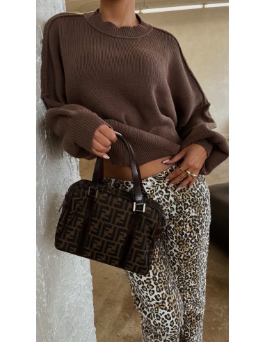 Vivian Oversized Sweater - Brown paiement sécurisé