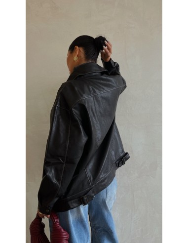 Audrina PU Oversized Jacket - Black chez Cornerstreet bien 