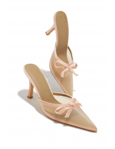 Carrie Mule Heel Pumps - Nude Dans la société mordern