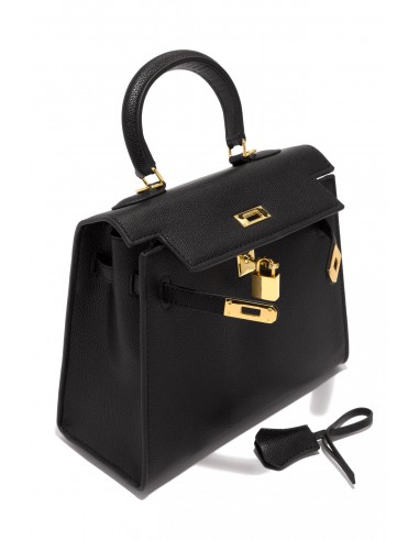 Erica Structured Top Handle Bag - Black le des métaux précieux