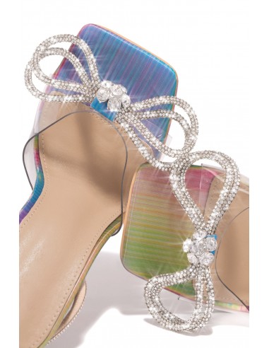 Amaria Embellished Bow Strap High Heels - Multi solde